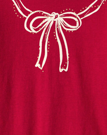 Tout-petit fille - T-shirt à manches longues imprimé d'un nœud - Rouge, 
