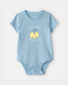 Baby 'Main Squeeze' Lemon Graphic Bodysuit - Blue, image 1 of 3 slides