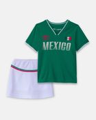 Toddler Girl 2-Piece Umbro Mexico Soccer Jersey & Skort Set - Green/White, image 1 of 9 slides