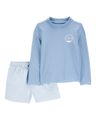 Baby Boy Whale Rashguard Set - Blue, image 1 of 6 slides