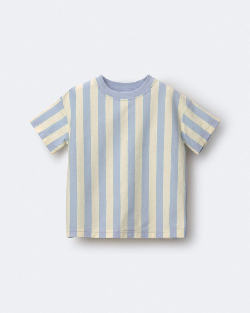 Toddler Boy Relaxed Tee in Stripes - Blue/Yellow, image 2 of 6 slides