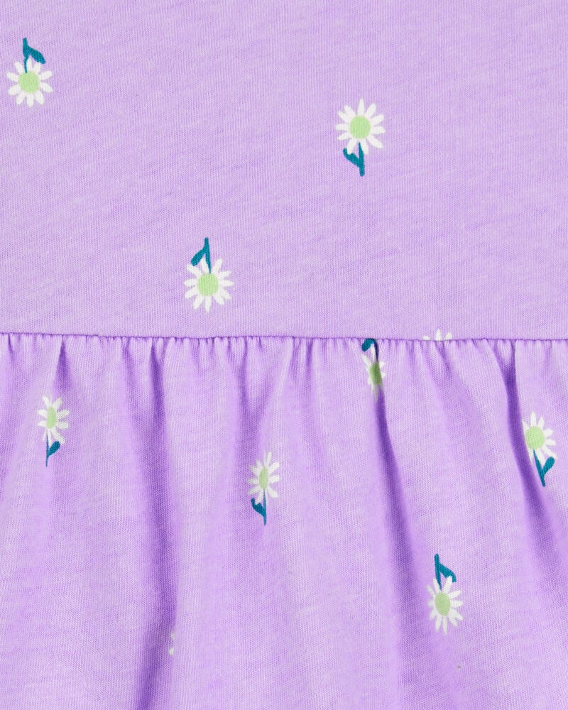 Baby Floral Bodysuit Dress - Purple, image 2 of 3 slides