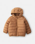 Toddler Boy Midweight Packable Puffer - Brown, image 1 of 4 slides