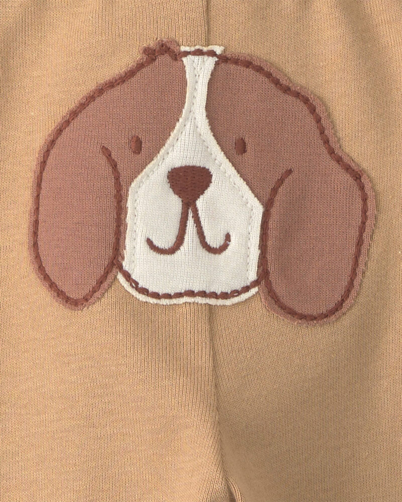 Baby Boy 3-Piece Dog Long-Sleeve Bodysuit & Pant Set - Brown/Cream, image 5 of 6 slides