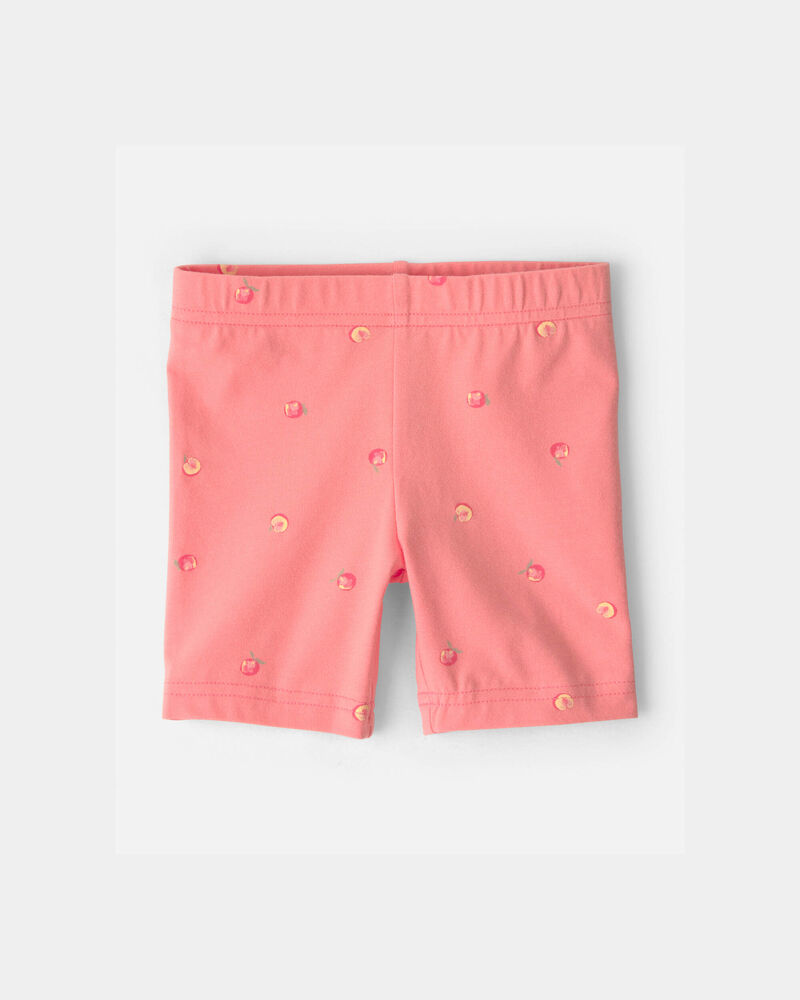 Toddler Girl Peach Bike Shorts - Coral, image 1 of 4 slides