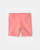 Toddler Girl Peach Bike Shorts - Coral, image 1 of 4 slides
