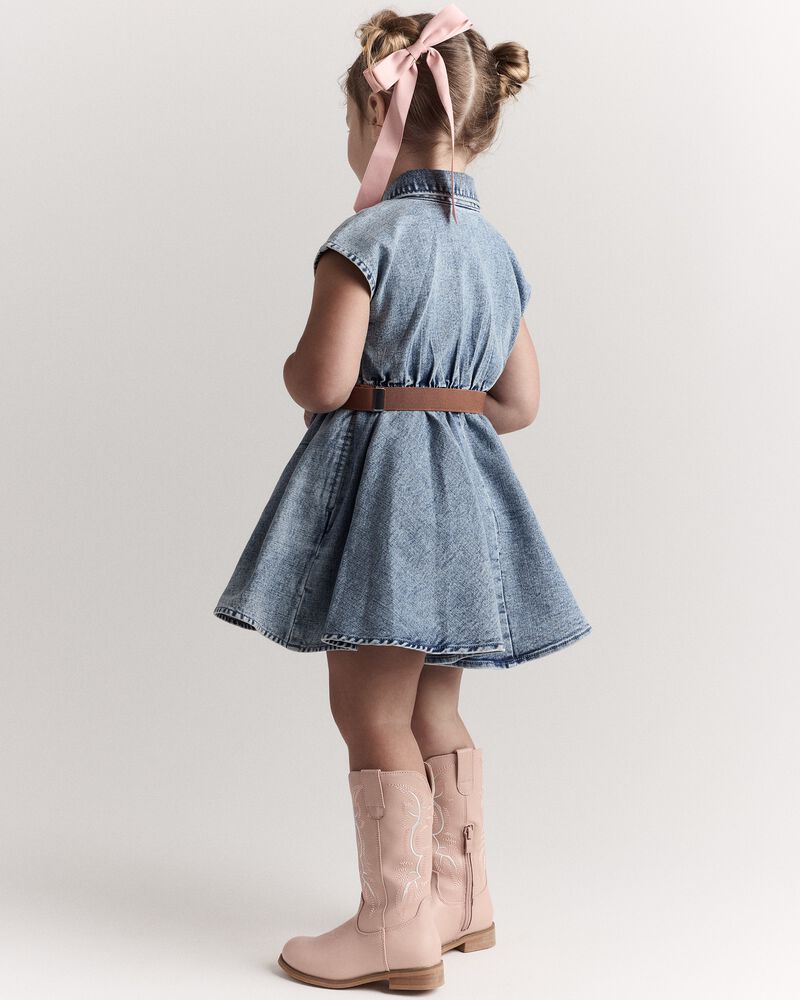 Tout-petit fille - Robe en denim  Avenue TwirlMC - Bleu, image 4 sur 8 diapositives