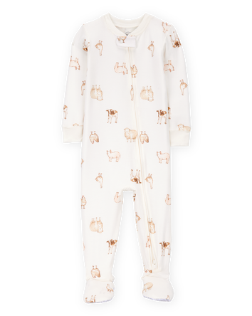 Baby Farm Animals Print PurelySoft Footie 1-Piece Pyjamas - Ivory, 