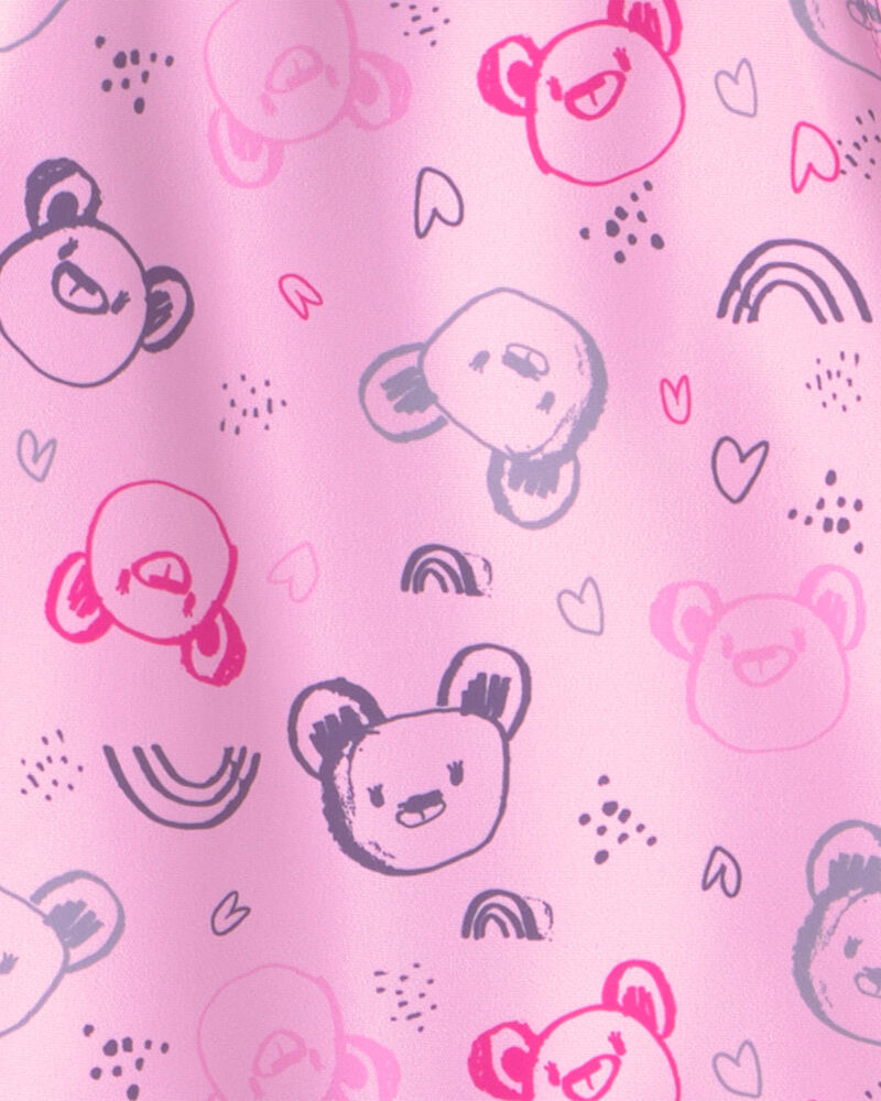 Baby Girl 1 Piece Bear Snowsuit- Pink , image 3 of 3 slides