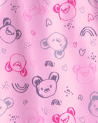 Baby Girl 1 Piece Bear Snowsuit- Pink , image 3 of 3 slides