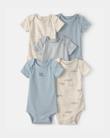 Baby 5-Pack Whale Multipack Bodysuits, 