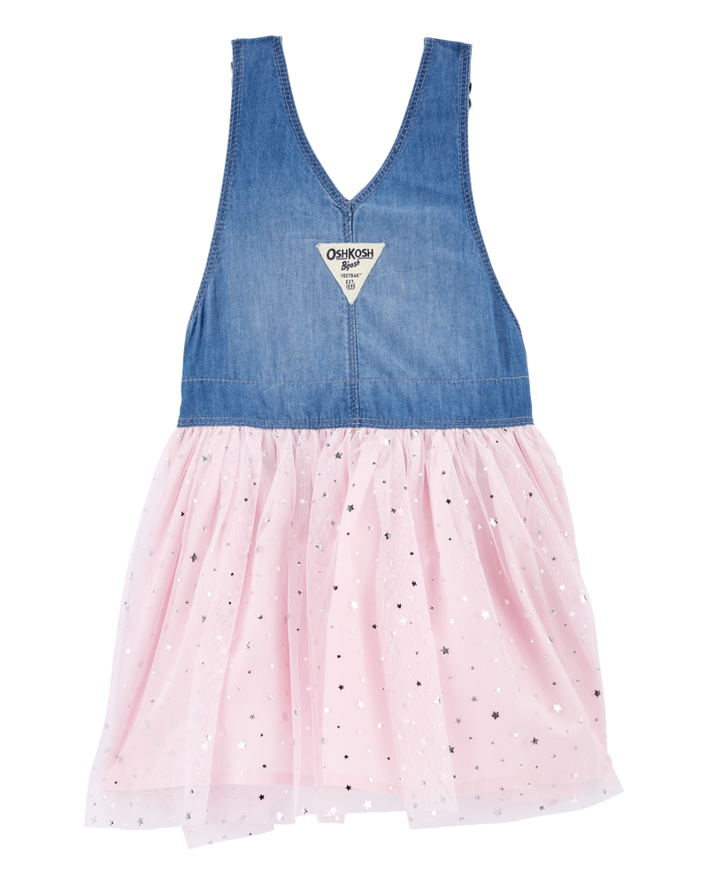 Baby Girls Baby Sparkly Tulle Denim Jumper Dress 12M OshKosh Bgosh