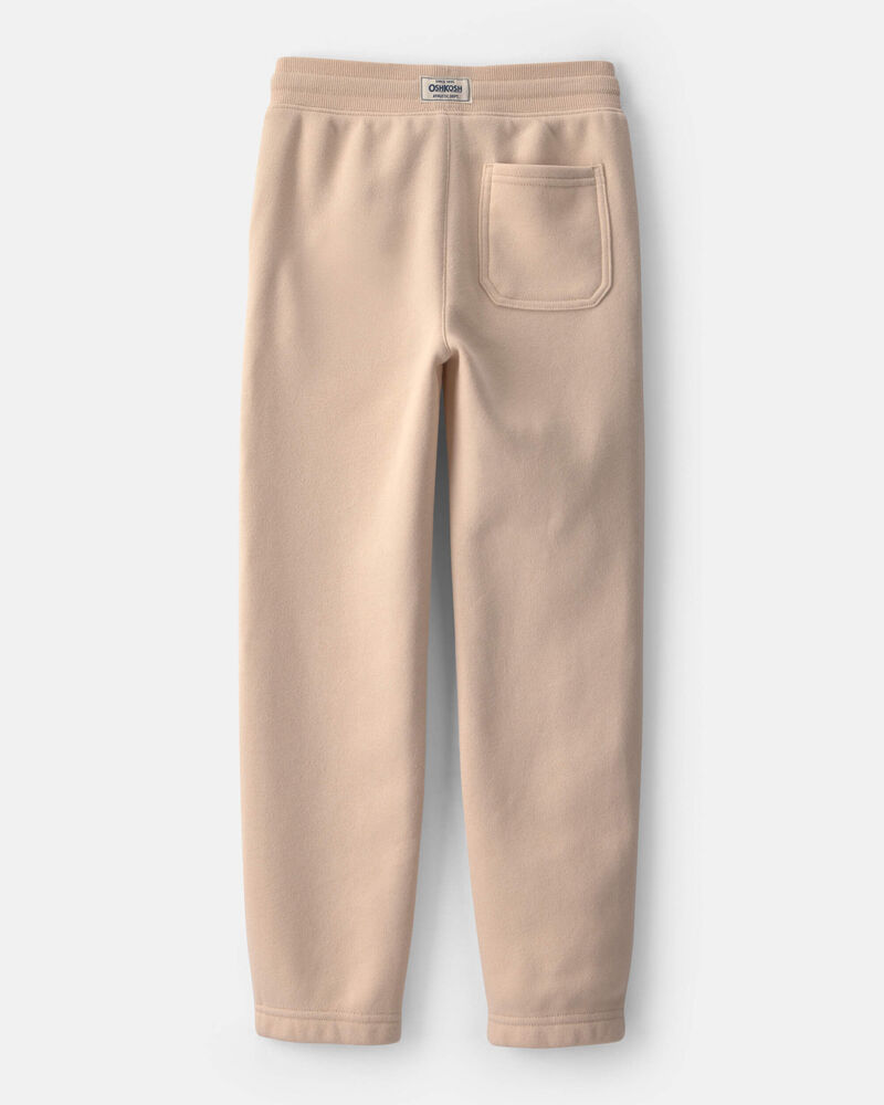 Boys Fleece Drawstring Knit Joggers - Tan, image 2 of 4 slides