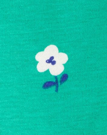 Bébé fille - Barboteuse en coton à fleurs - Vert, 
