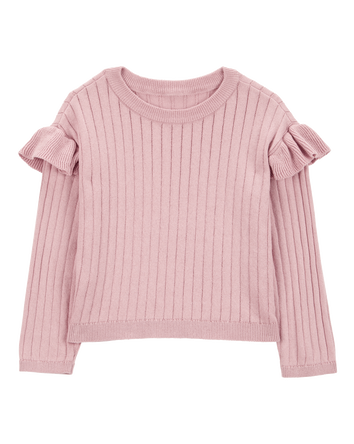 Baby Ribbed Long-Sleeve Sweater - Pink, 