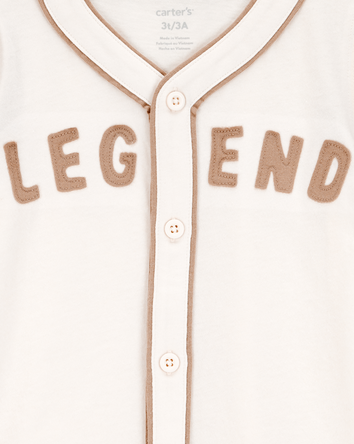 Toddler Legend Baseball Button-Down Vintage Tee, 