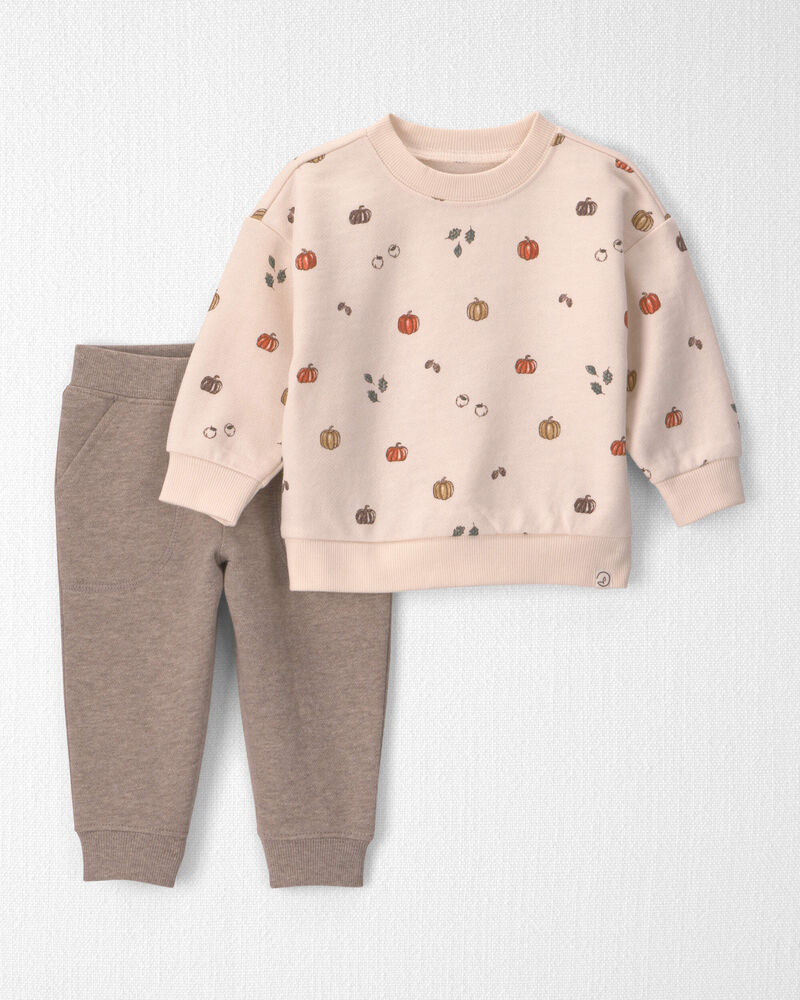 Baby 2-Piece Organic Cotton French Terry Top & Pant Set, image 1 of 5 slides