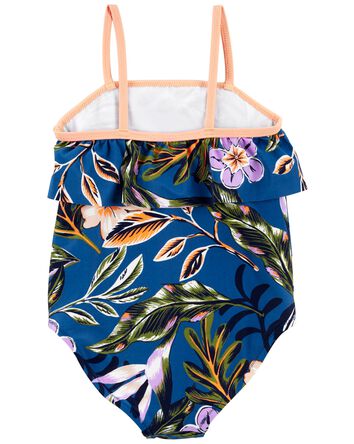 1-Piece Floral Print Swimsuit, 