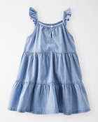 Toddler Organic Cotton Chambray Dress, image 2 of 4 slides