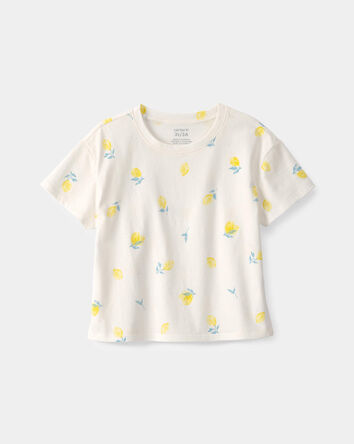Tout-petit fille - Haut &agrave; motif de citrons - Cr&egrave;me, 