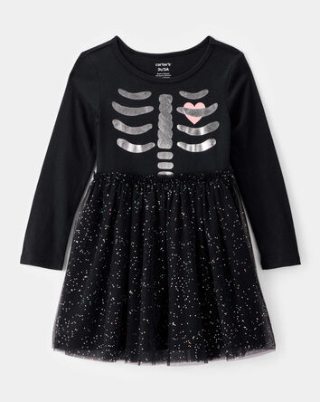 Toddler Halloween Skeleton Tulle Dress, 