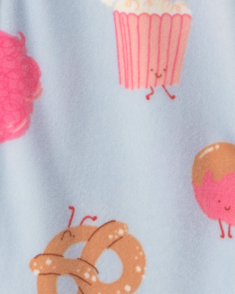 Baby Girl 1-Piece Festival Treats 2-Way Zip DreamPlush Snug Fit Pyjama - Blue, image 3 of 4 slides