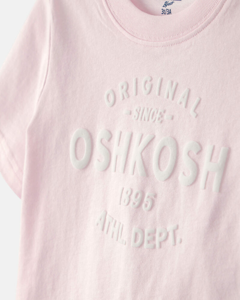 B&eacute;b&eacute; fille - T-shirt &agrave; manches courtes &agrave; imprim&eacute; logo OskKosh - Rose, image 2 sur 3 diapositives
