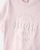 B&eacute;b&eacute; fille - T-shirt &agrave; manches courtes &agrave; imprim&eacute; logo OskKosh - Rose, image 2 sur 3 diapositives