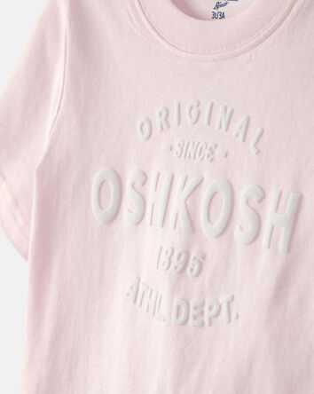 B&eacute;b&eacute; fille - T-shirt &agrave; manches courtes &agrave; imprim&eacute; logo OskKosh - Rose, 
