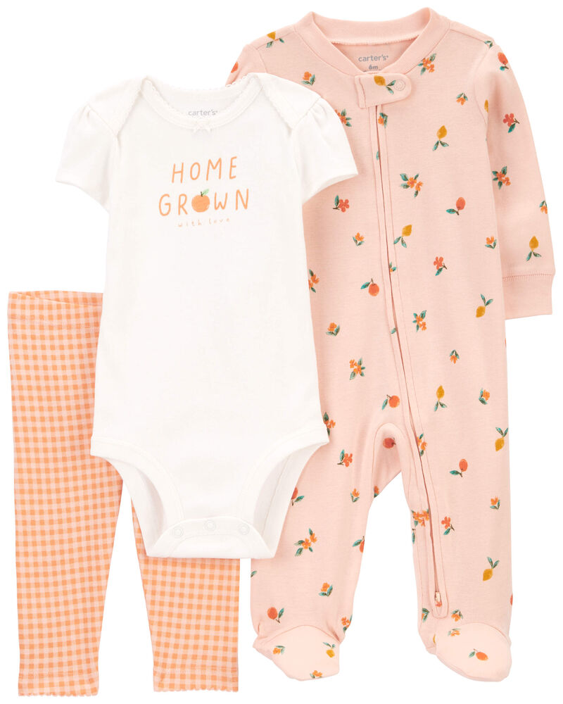 Baby "Home Grown" 3-Piece Sleeper Set, image 1 of 4 slides