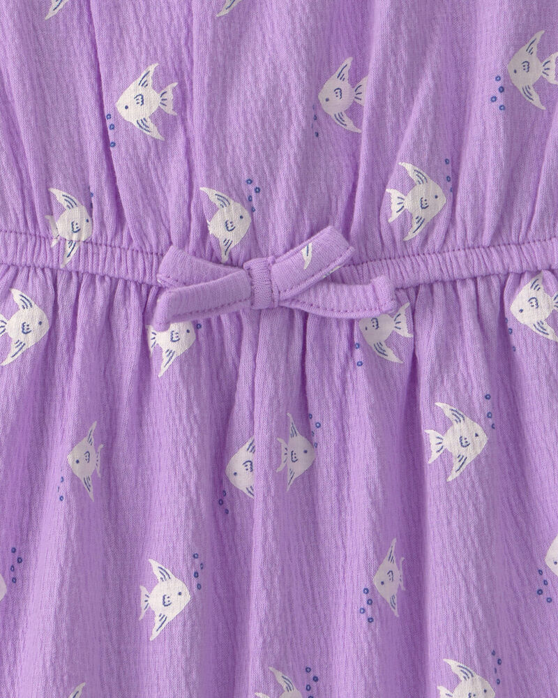 Toddler Girl Fish Romper - Purple, image 3 of 4 slides