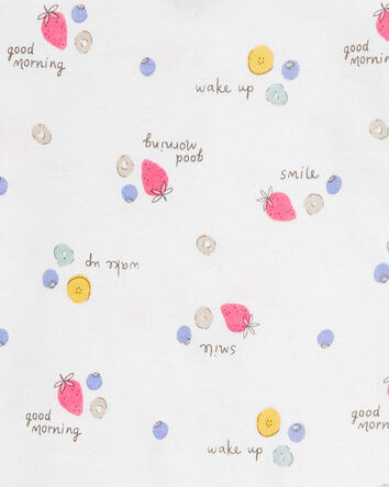 Enfant Pyjama 4 pièces en coton ajusté à motif de déjeûner, 
