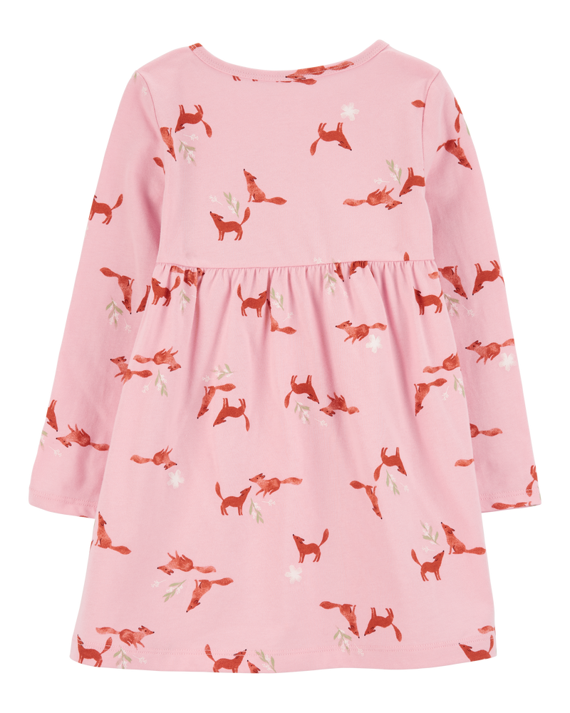 Toddler Fox Jersey Dress, image 2 of 4 slides