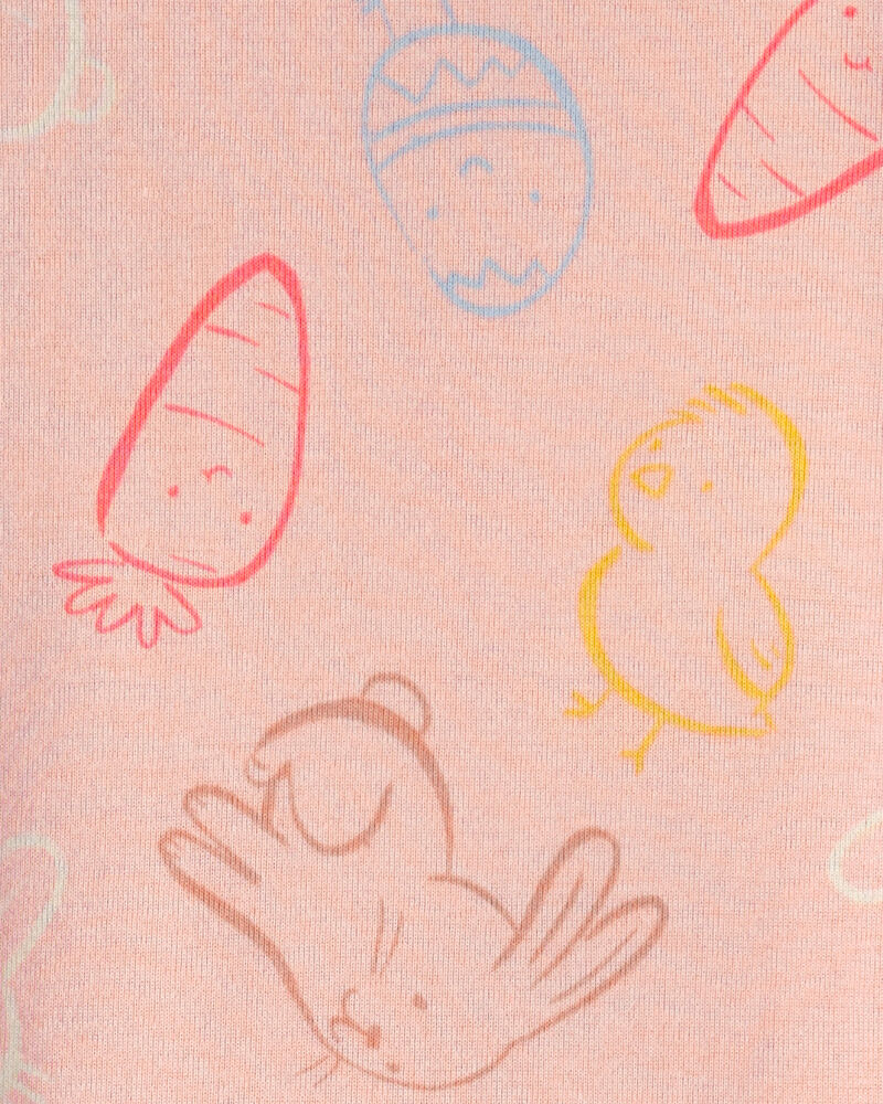 Toddler Girl Easter Bunny 100% Cotton Snug Fit 2-Piece Pyjama Set - Pink, image 2 of 4 slides