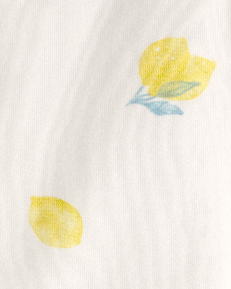 Baby Girl Lemon Bike Shorts - Cream, image 3 of 4 slides