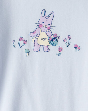 Tout-petit fille - T-shirt imprimé à manches longues à motif de lapin - Bleu, 