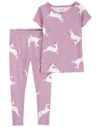 2-Piece Unicorn 100% Snug Fit Cotton Pyjamas, 