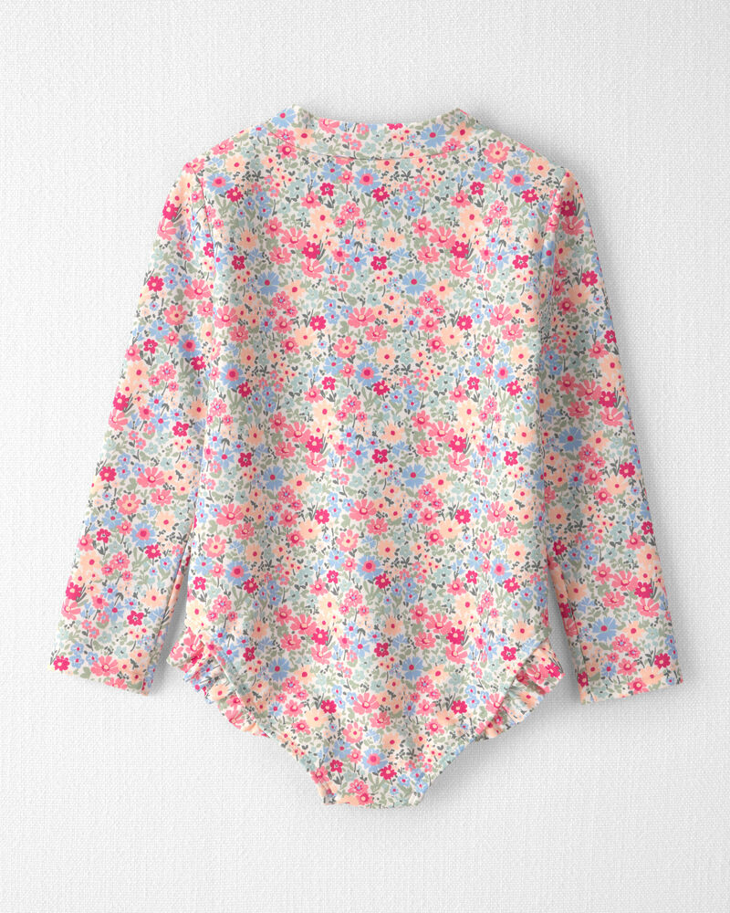 Tout-petit fille - Maillot dermoprotecteur en mat&eacute;riaux recycl&eacute;s &agrave; imprim&eacute; de prairie, image 2 sur 4 diapositives