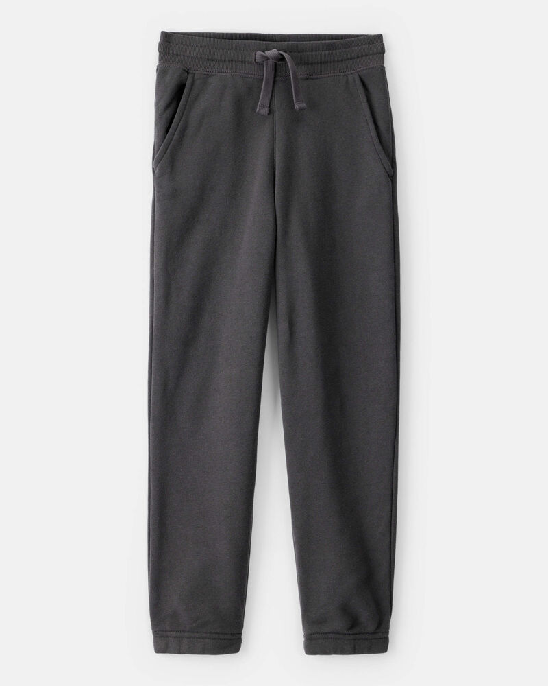 Boys Solid Fleece Drawstring Joggers - Black, image 1 of 4 slides