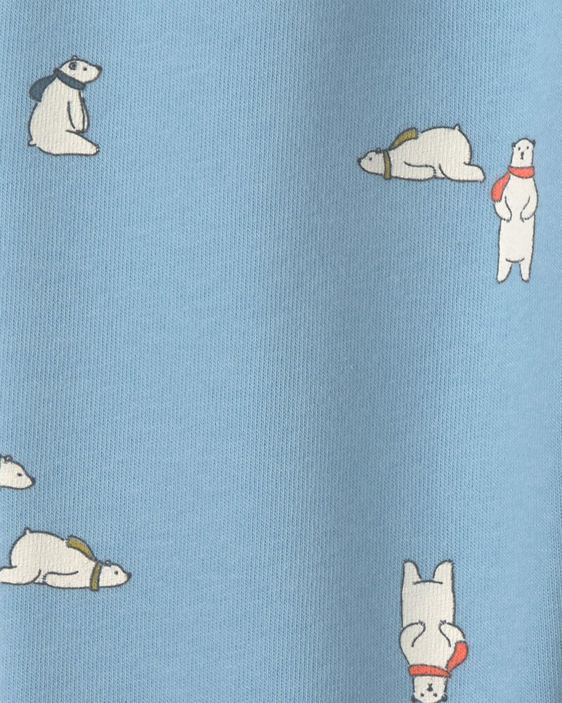 B&eacute;b&eacute; gar&ccedil;on - Ensemble 2 pi&egrave;ces haut en molleton avec capuchon et pantalon &agrave; motif ours polaire &ndash; Gris/Bleu, image 4 sur 4 diapositives