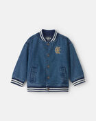 Tout-petit gar&ccedil;on - Blouson en denim de style universitaire - Indigo, image 1 sur 2 diapositives
