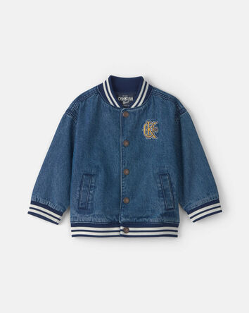 Tout-petit gar&ccedil;on - Blouson en denim de style universitaire - Indigo, 