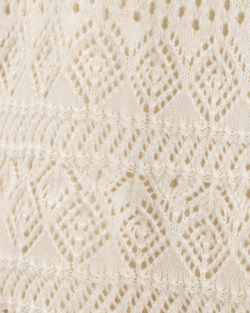 Enfant Robe sans manches en tricot à motif pointelle - Ivoire, image 3 sur 5 diapositives