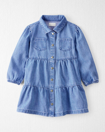 Toute-petit fille - Robe en denim de coton biologique, 