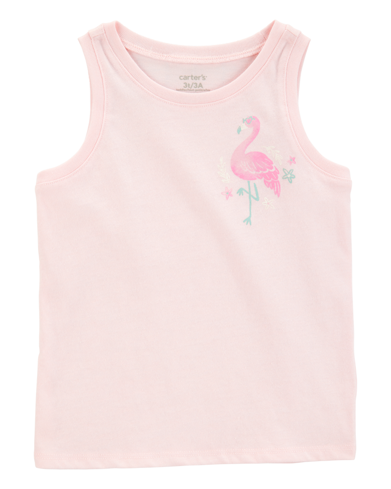 Toddler Flamingo Vintage Muscle Tank, image 1 of 3 slides