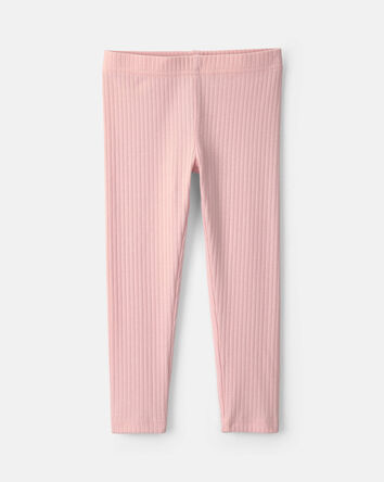 Toddler Girl Cotton Pull-On Stretch Rib Leggings - Pink, 