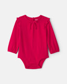Baby Girl Long-Sleeve Bodysuit - Red, image 1 of 3 slides