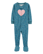 Baby 1-Piece Heart 100% Snug Fit Cotton Footie Pyjamas, image 1 of 4 slides