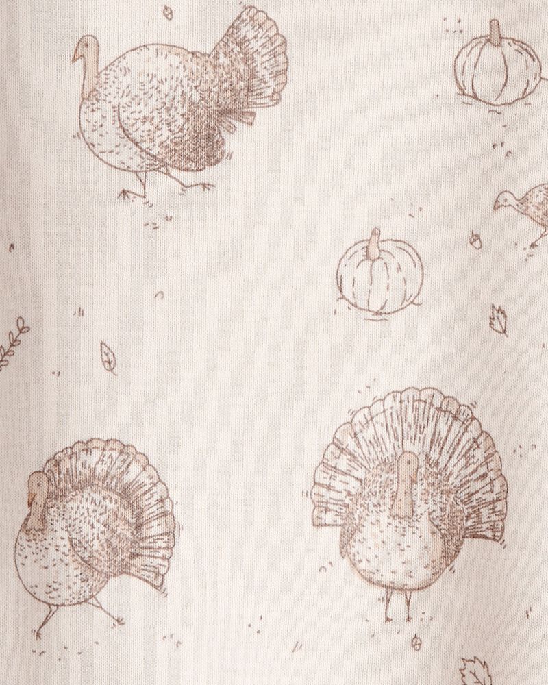Bébé Ensemble 2 pièces en tricot de coton biologique côtelé à imprimé bosquet d’automne, image 3 sur 5 diapositives
