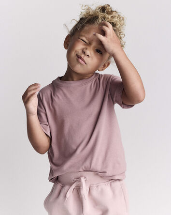 Toddler Short-Sleeve Relaxed Graphic Tee - Mauve, 
